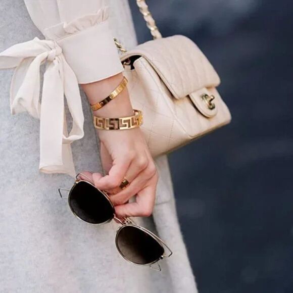 New 18k Gold Bar Bracelet for Women Simple Delicate Cuff Bangle Bracelet - Picture 2 of 6